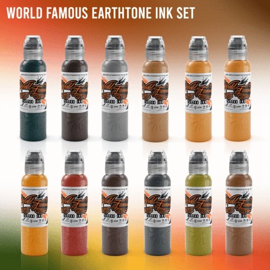 World Famous Earthtone Ink Set from World Famous Tattoo - The Deadly North